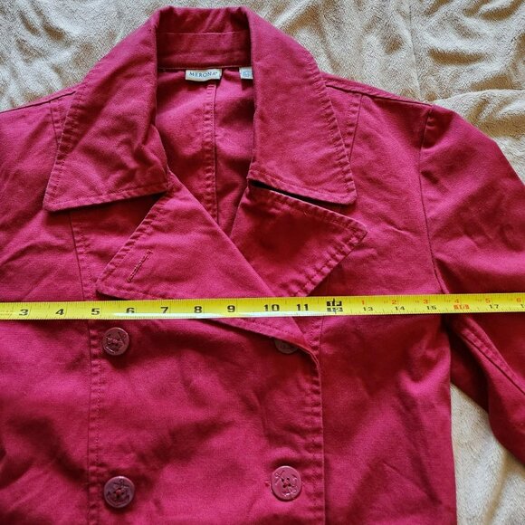 Merona Red Peacoat Jacket Sz XS 100% cotton vintage Preppy academia - Picture 7 of 8